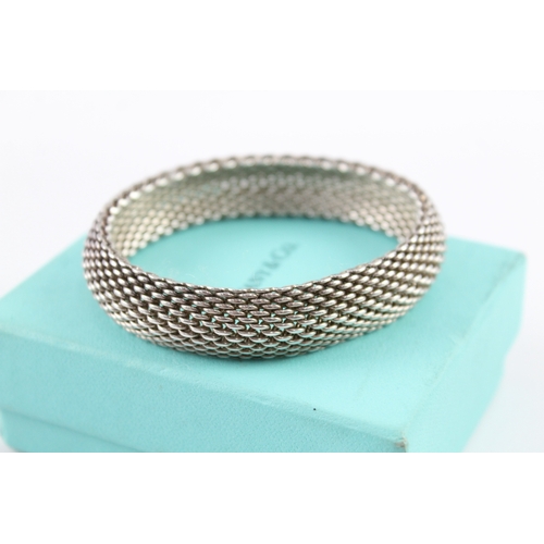 251 - Tiffany & Co Sterling Silver Woven Bracelet w/ Box 58g