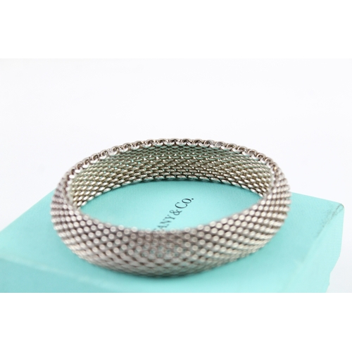 251 - Tiffany & Co Sterling Silver Woven Bracelet w/ Box 58g