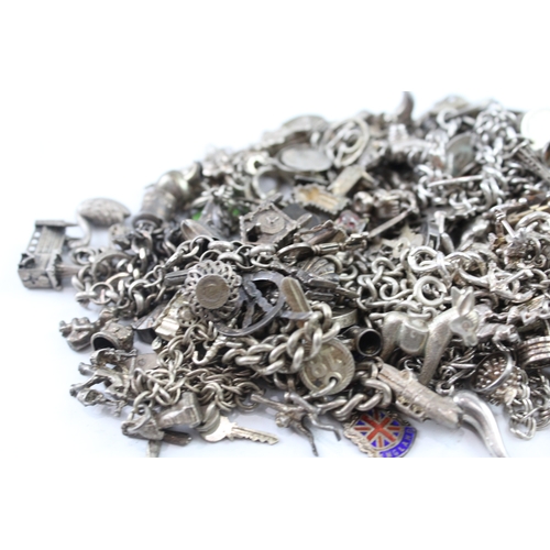 252 - Assortment of Sterling Silver Charm Bracelets inc. Souvenir, Transport 518g