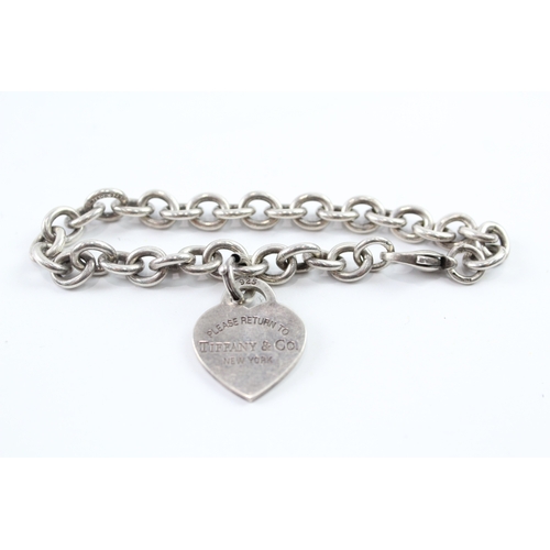 267 - Tiffany & Co Sterling Silver Belcher Link Bracelet w/ Heart Tag 30g