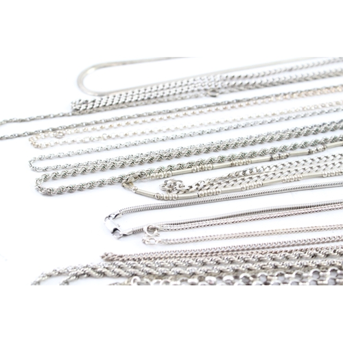 268 - Assortment of Sterling Silver Necklaces inc. Rope, Curb, Foxtail 212g