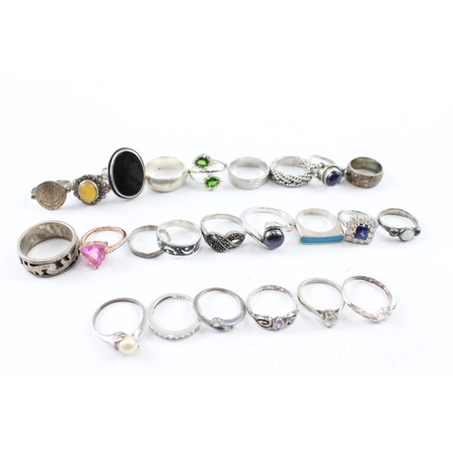 269 - Assortment of Sterling Silver Rings inc. Gemstone, Simulated Pearl 104g