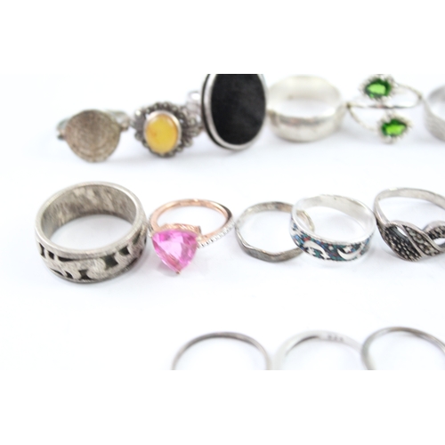 269 - Assortment of Sterling Silver Rings inc. Gemstone, Simulated Pearl 104g