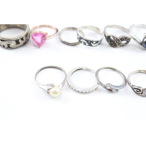 269 - Assortment of Sterling Silver Rings inc. Gemstone, Simulated Pearl 104g