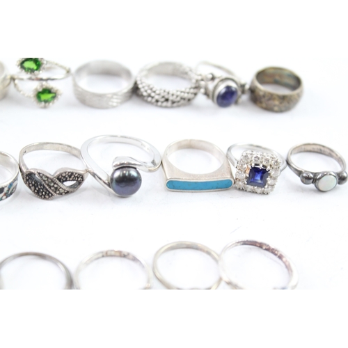 269 - Assortment of Sterling Silver Rings inc. Gemstone, Simulated Pearl 104g