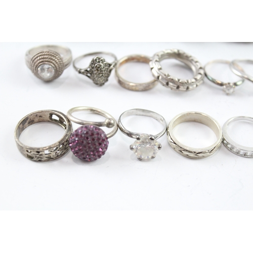 272 - Assortment of Sterling Silver Rings inc. Gemstone, Marcasite, Cut Work 149g