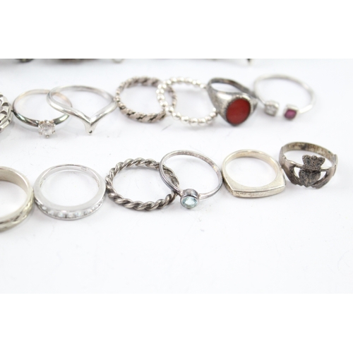 272 - Assortment of Sterling Silver Rings inc. Gemstone, Marcasite, Cut Work 149g