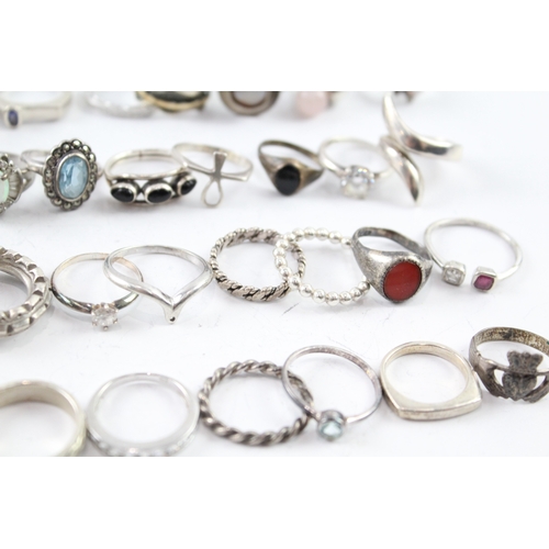 272 - Assortment of Sterling Silver Rings inc. Gemstone, Marcasite, Cut Work 149g