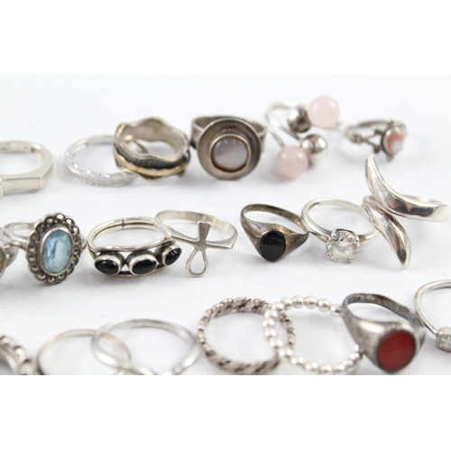 272 - Assortment of Sterling Silver Rings inc. Gemstone, Marcasite, Cut Work 149g