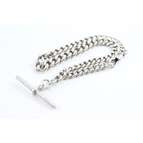 274 - Sterling Silver Graduated Curb Link Watch Chain 52g