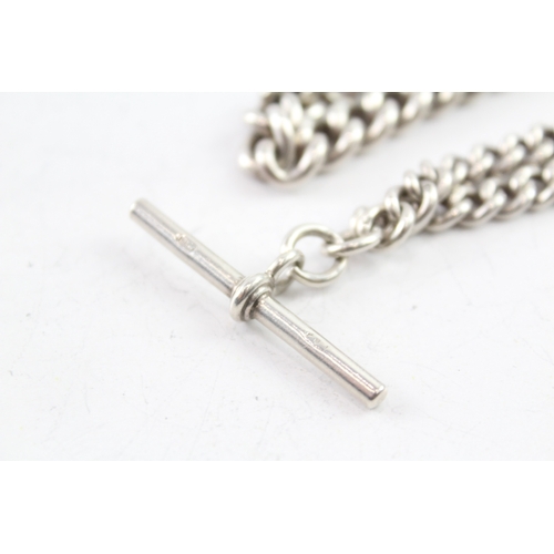 274 - Sterling Silver Graduated Curb Link Watch Chain 52g