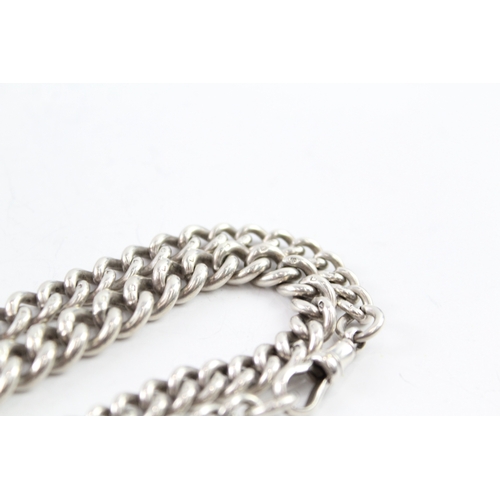 274 - Sterling Silver Graduated Curb Link Watch Chain 52g