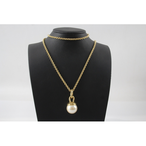301 - Givenchy Gold Tone Necklace w/ Simulated Pearl Pendant 59g