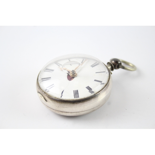 428 - Vintage 925 Silver Verge Fusee Pocket Watch with 925 Case Key-Wind Untested