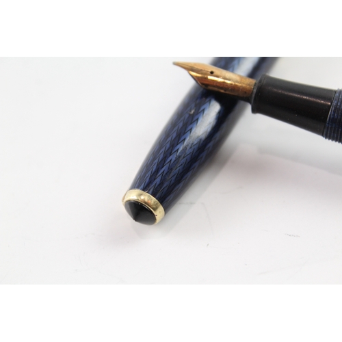 447 - Vintage Conway Stewart 76 Navy Fountain Pen w/ 14ct Gold Nib WRITING