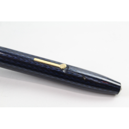 447 - Vintage Conway Stewart 76 Navy Fountain Pen w/ 14ct Gold Nib WRITING