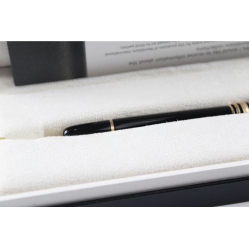 460 - Montblanc Meisterstuck Black Fountain Pen w/ 14ct White Gold Nib WRITING