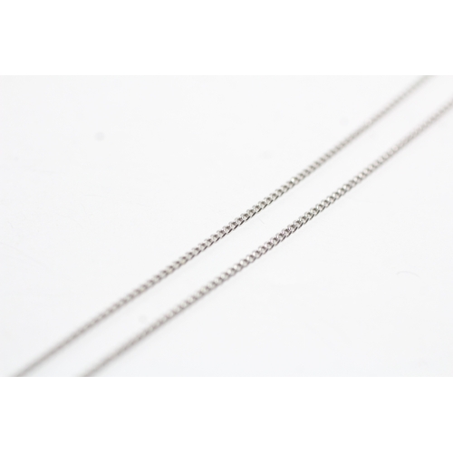 189 - 9ct gold single diamond pendant on chain