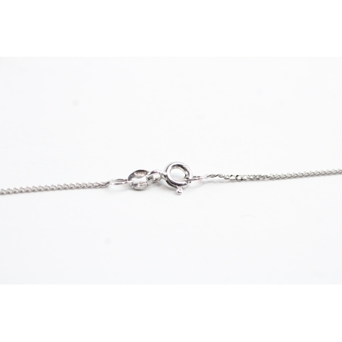 189 - 9ct gold single diamond pendant on chain