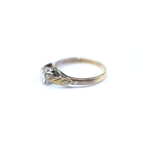 2 - 9ct gold solitaire diamond ring (1.9g) Size J