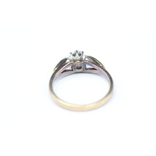 2 - 9ct gold solitaire diamond ring (1.9g) Size J