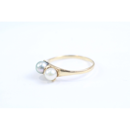 24 - 14ct gold cultured pearl dress ring (1.4g) Size J