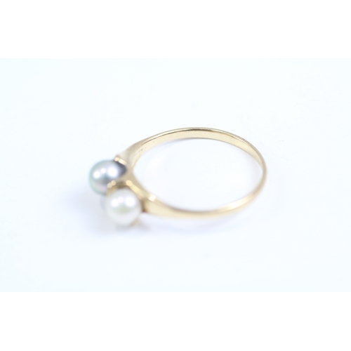 24 - 14ct gold cultured pearl dress ring (1.4g) Size J