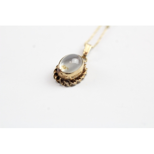 247 - 9ct gold moonstone pendant on chain