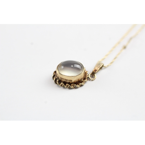 247 - 9ct gold moonstone pendant on chain