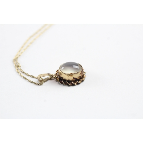 247 - 9ct gold moonstone pendant on chain