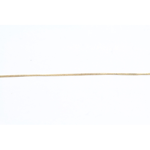 26 - 9ct gold round diamond pendant on chain