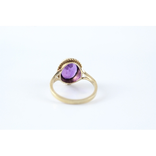 38 - 9ct gold vintage amethyst dress ring (2.7g) Size L