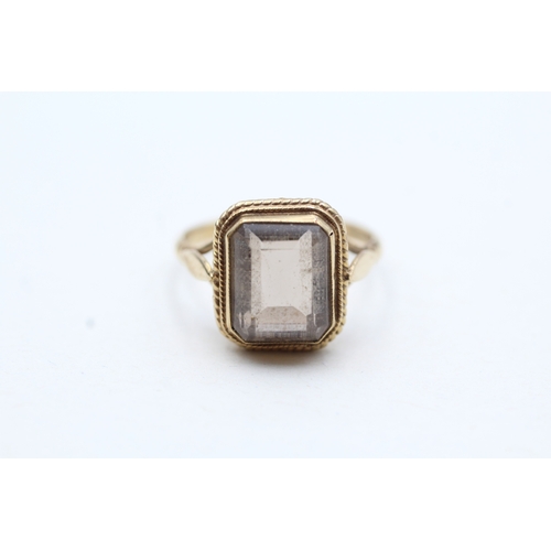 84 - 9ct gold vintage smokey quartz dress ring (2.8g) Size L