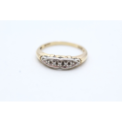 90 - 9ct gold diamond five stone ring (2g) Size L 1/2