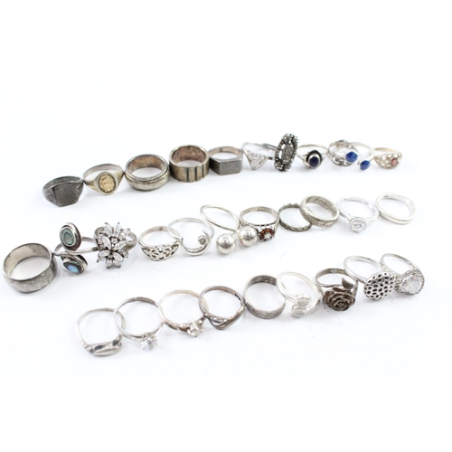 269 - Assortment of Sterling Silver Rings inc. Gemstone, Band, Spinner 139g