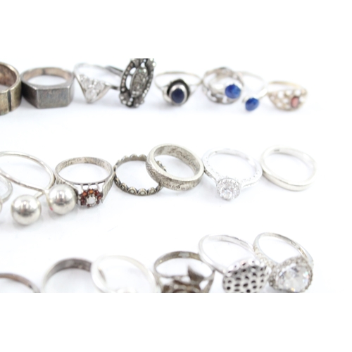 269 - Assortment of Sterling Silver Rings inc. Gemstone, Band, Spinner 139g