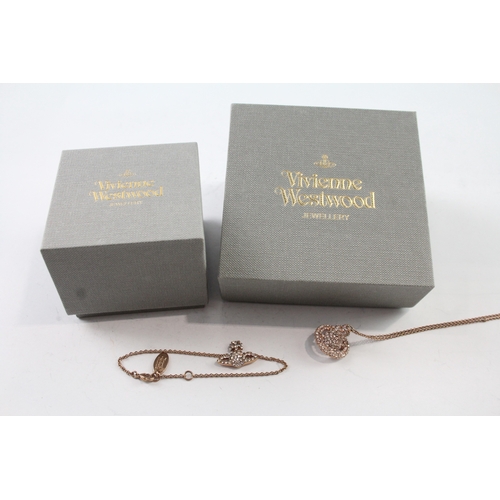 281 - Collection of Vivienne Westwood Rose Gold Tone Jewellery w/ Boxes x 2 12g