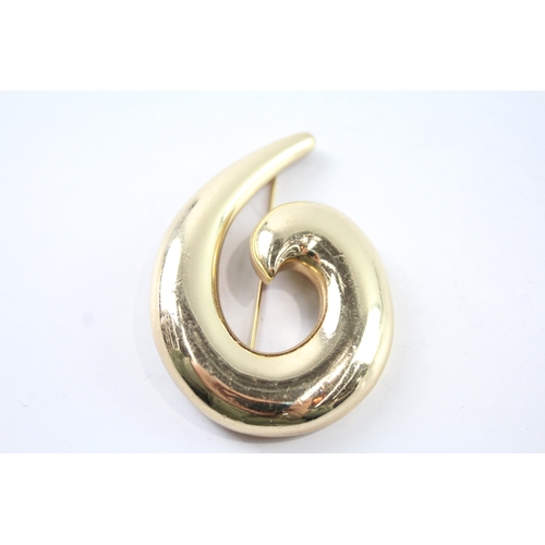 285 - Grosse Gold Tone Statement Swirl Brooch 39g