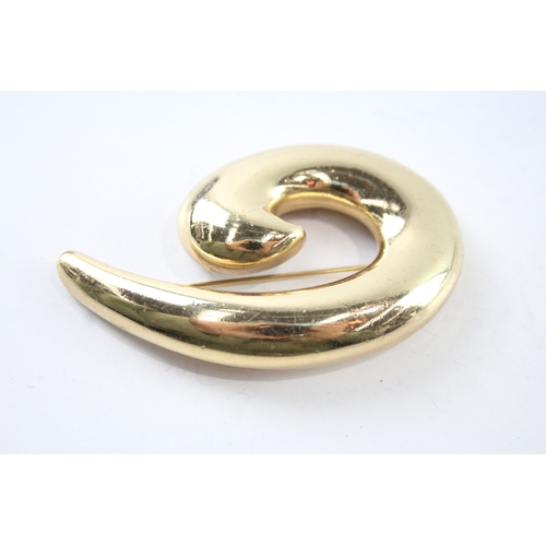 285 - Grosse Gold Tone Statement Swirl Brooch 39g