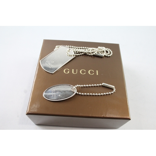 300 - Collection of Sterling Silver Gucci Dog Tag Jewellery inc. Box x 2 37g