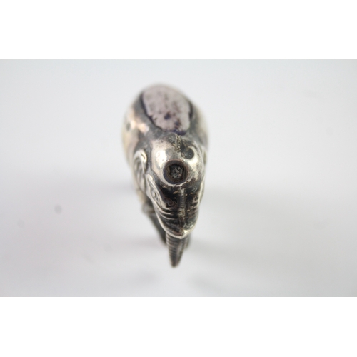 335 - Antique Edwardian 1908 Birmingham Sterling Silver Elephant Pin Cushion (11g)