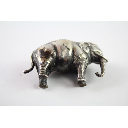 335 - Antique Edwardian 1908 Birmingham Sterling Silver Elephant Pin Cushion (11g)