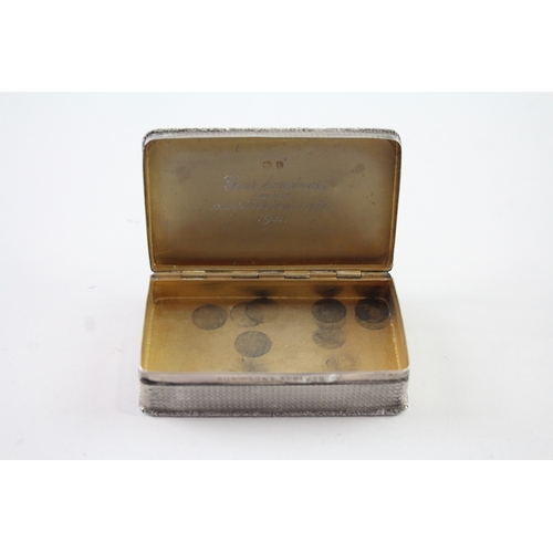 336 - Vintage 1929 Birmingham Sterling Silver Tobacciana Snuff Box (74g)