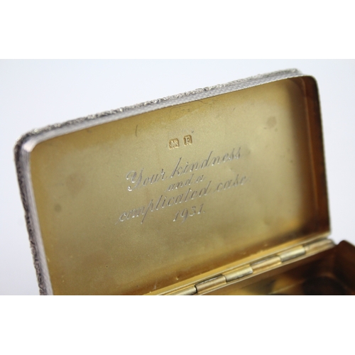 336 - Vintage 1929 Birmingham Sterling Silver Tobacciana Snuff Box (74g)