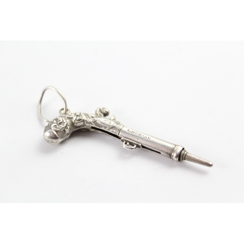 341 - Antique S.Mordan & Co. .925 Sterling Silver Novelty Revolver Pencil (4g)