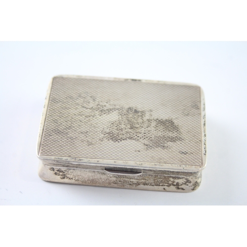 344 - Vintage Hallmarked 1964 Birmingham Sterling Silver Engine Turned Snuff Box (36g)