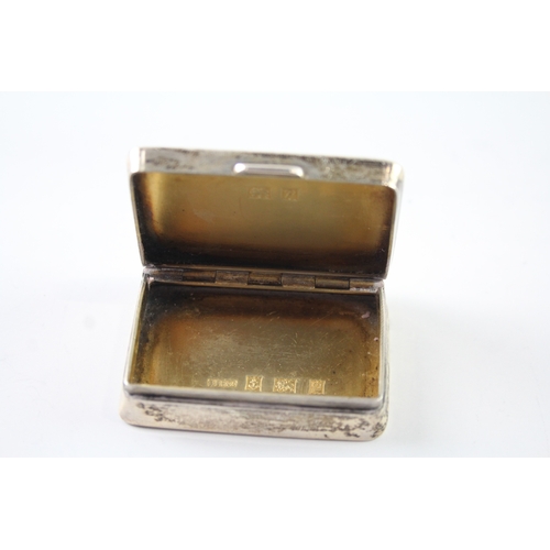 344 - Vintage Hallmarked 1964 Birmingham Sterling Silver Engine Turned Snuff Box (36g)