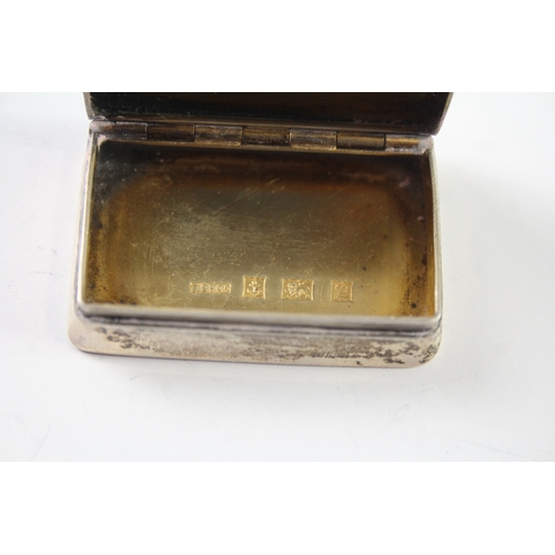 344 - Vintage Hallmarked 1964 Birmingham Sterling Silver Engine Turned Snuff Box (36g)