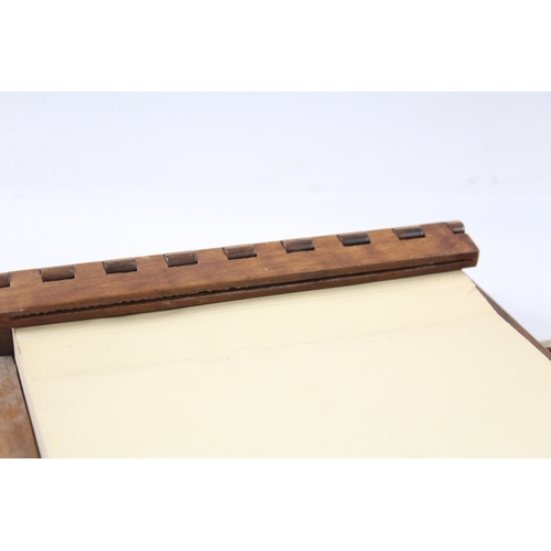 350 - Vintage GUCCI Brown Suede & Wooden Based Writing / Memo Pad