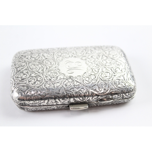 364 - Antique Victorian 1887 Birmingham Sterling Silver Slim Cigarette Case (45g)